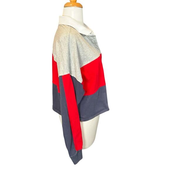 Champion Life Womens Ruby Jersey Cropped Tee Long Sleeve C Felt Logo Collar SZ L - Picture 7 of 14